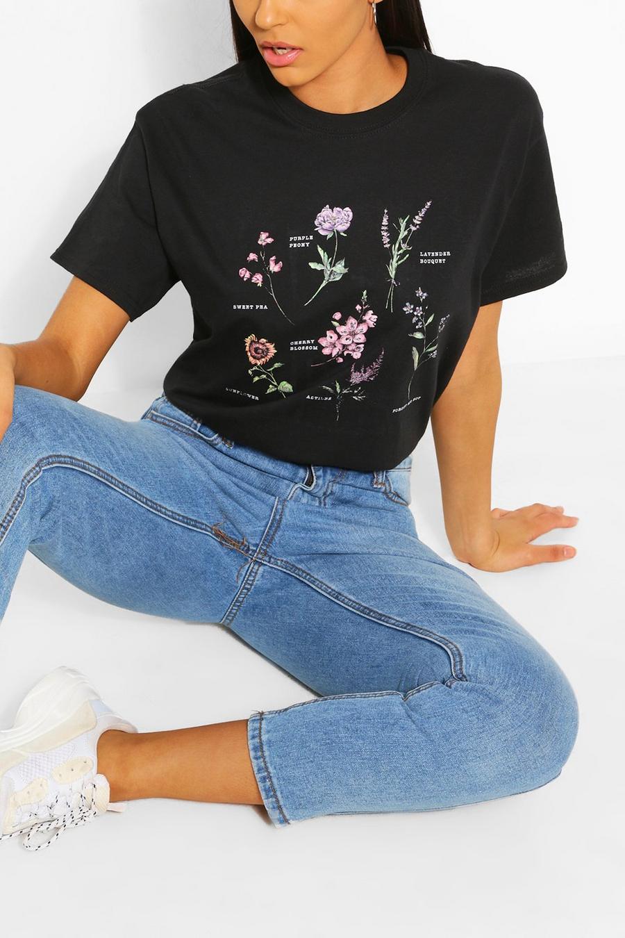 Botaical Flower Print T- Shirt image number 1