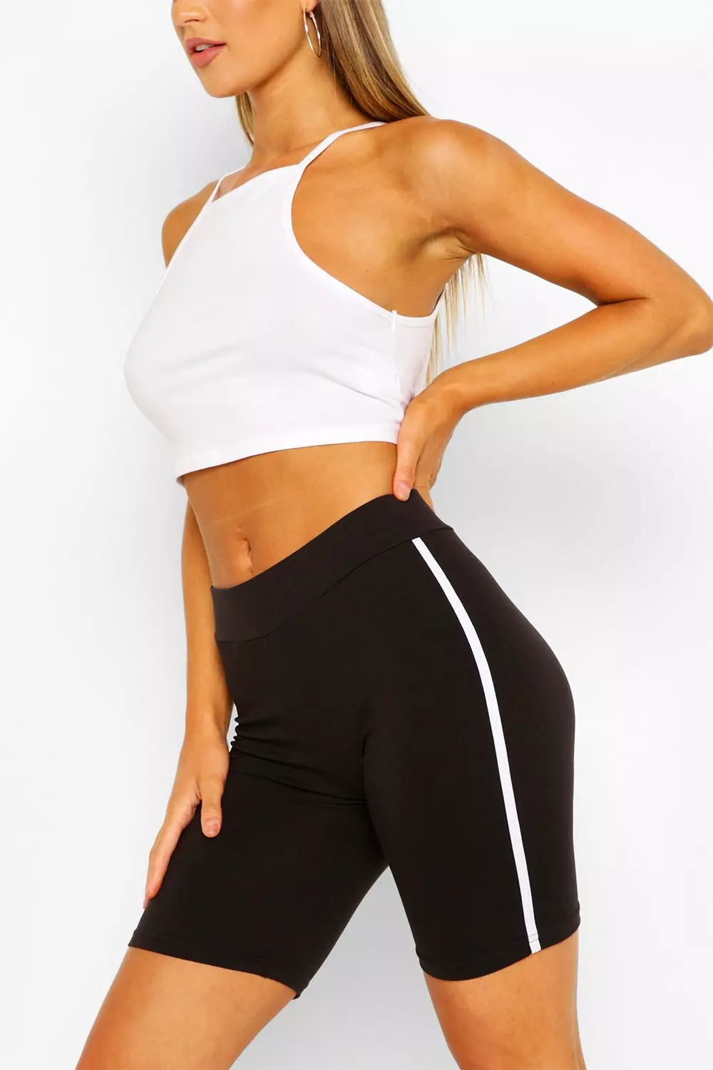 Boohoo black cycling online shorts