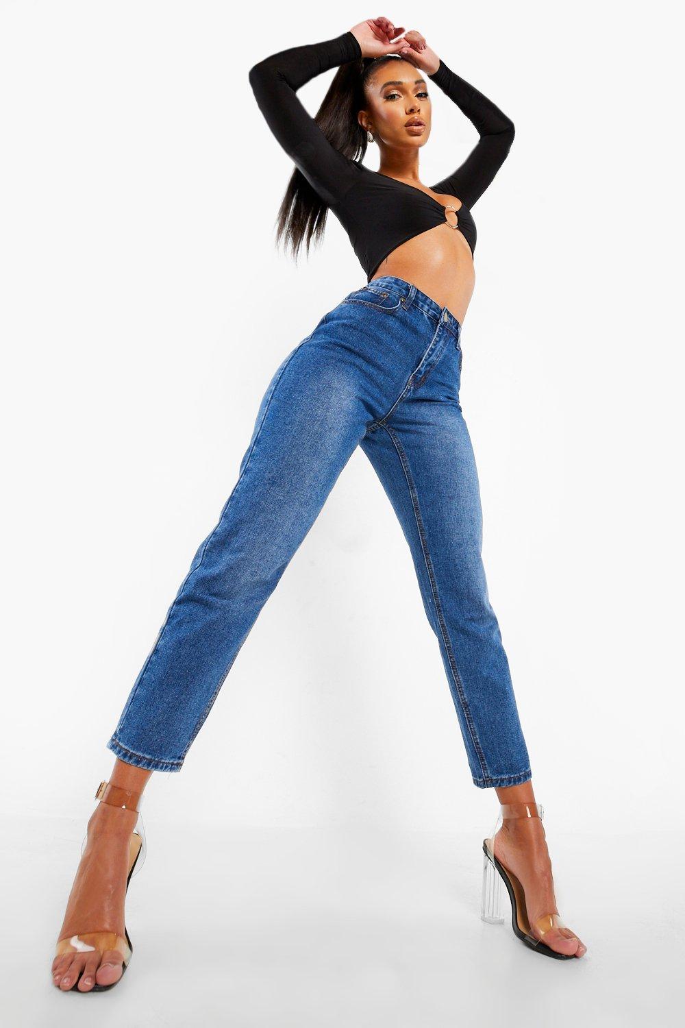 mid rise mom jeans