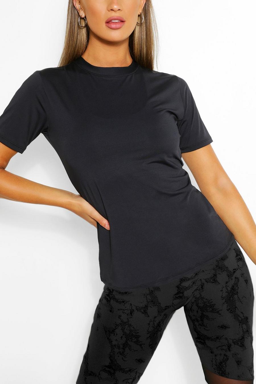 Camiseta deportiva de malla con pieza en la espalda, Negro image number 1
