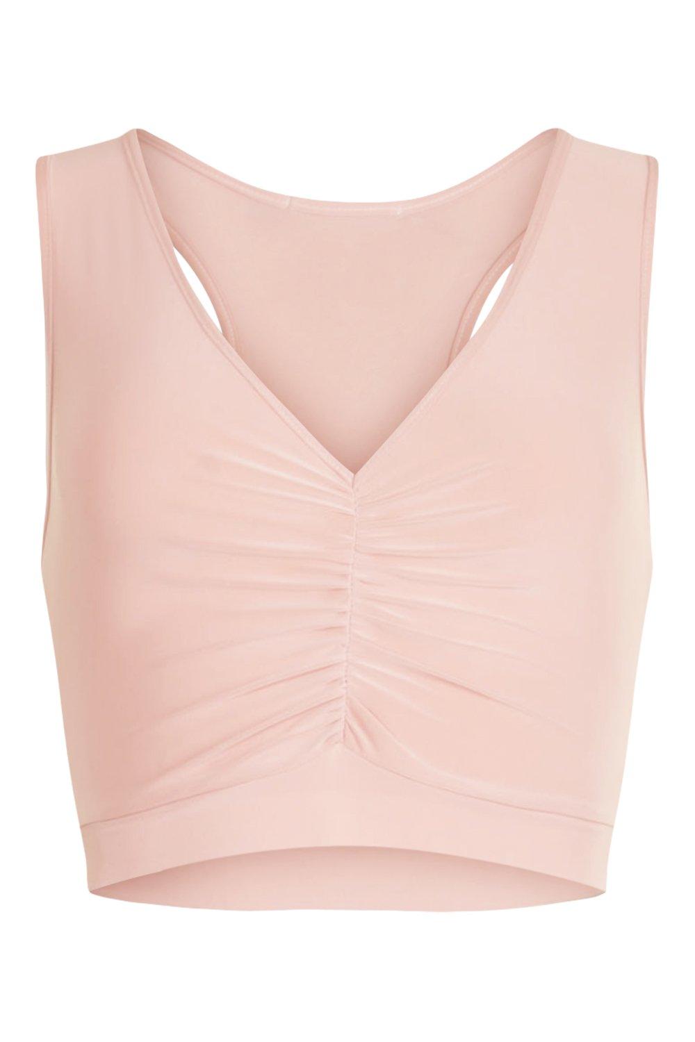 blush pink sports bra