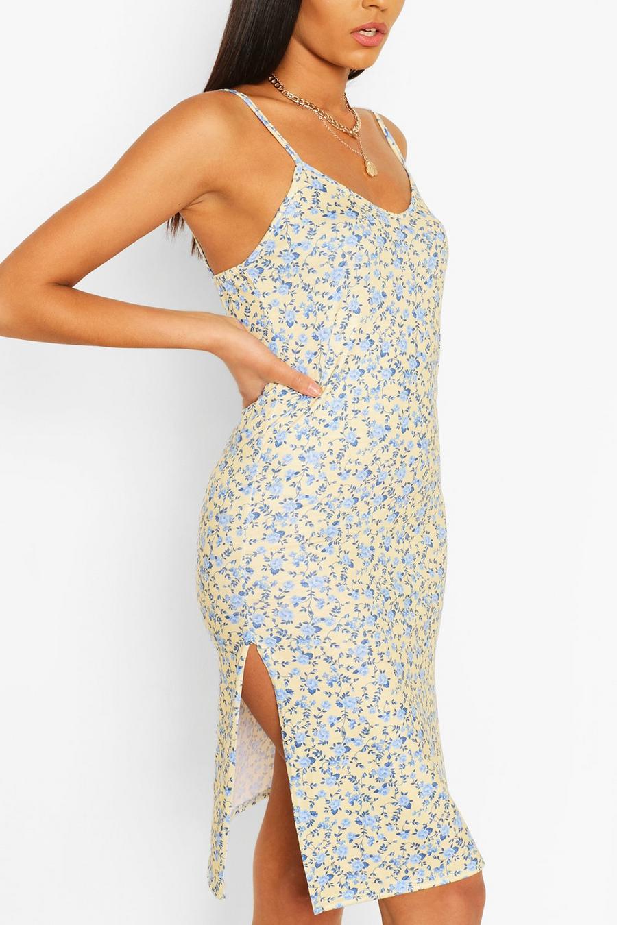 Yellow Ditsy Floral Slip Dress image number 1