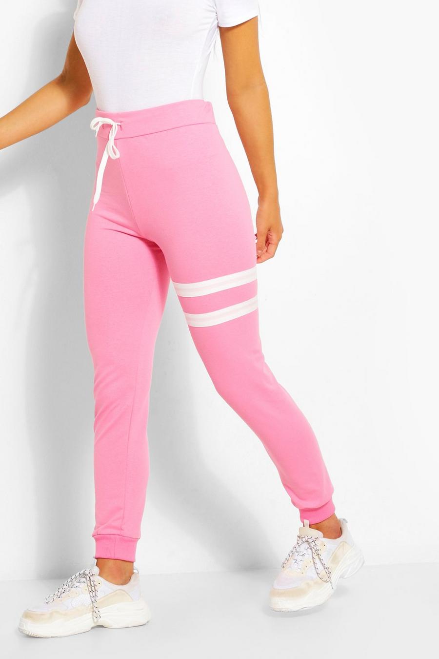 Pink Sports Stripe Track Pants image number 1