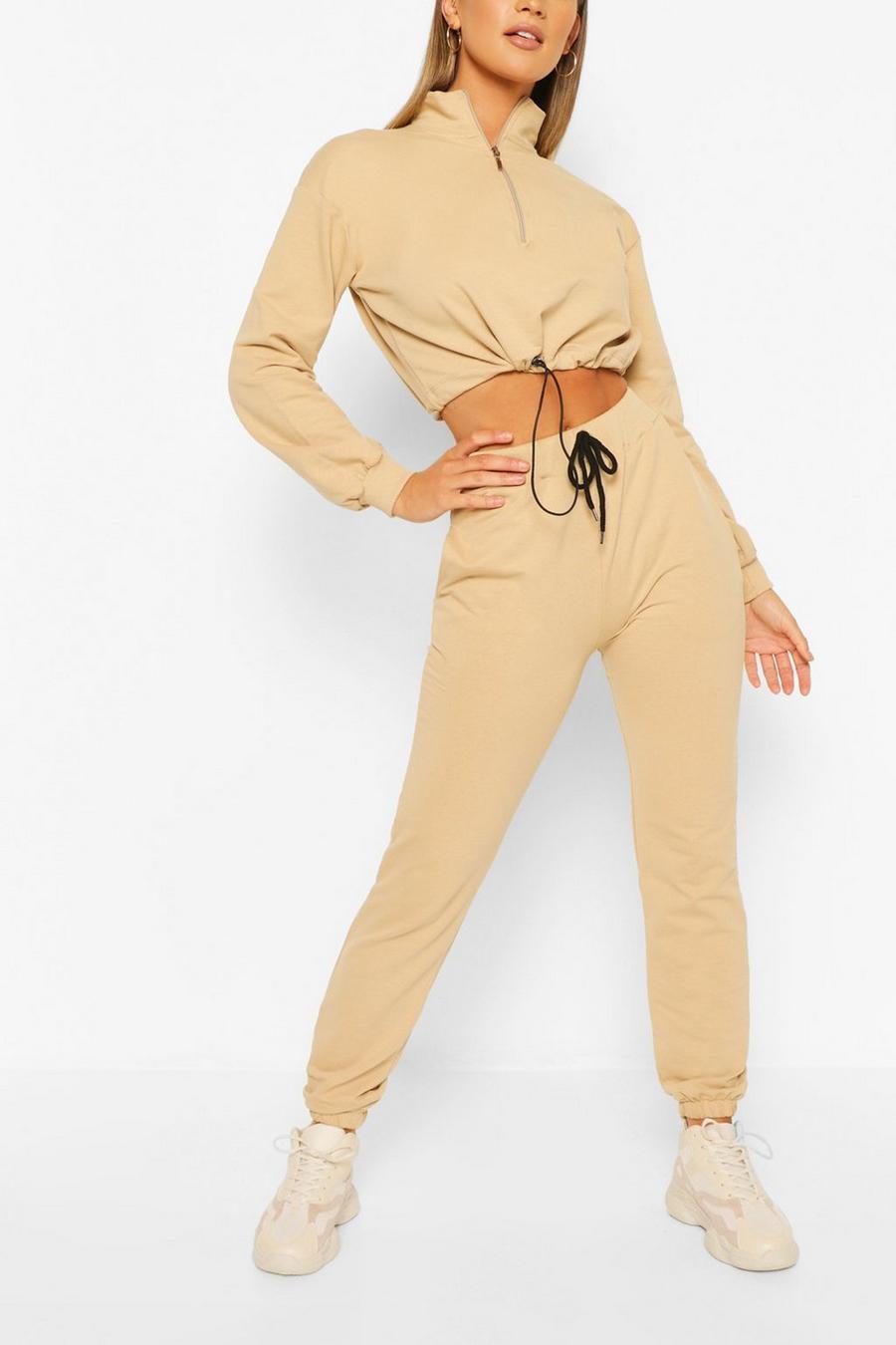 Sand High Neck Sweat & Track Pants Tracksuit image number 1