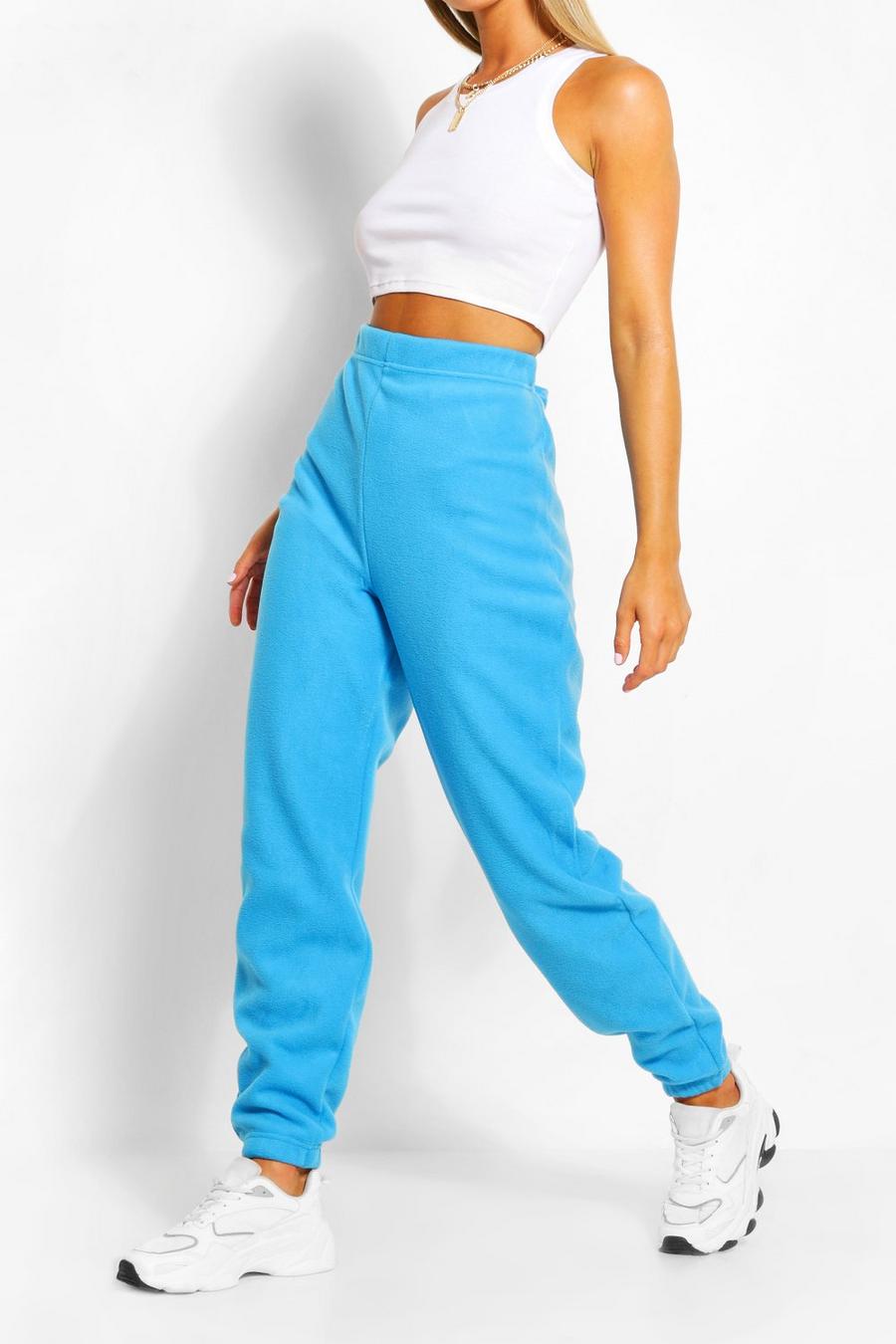 Pantalones de correr de felpa super suave, Azul image number 1