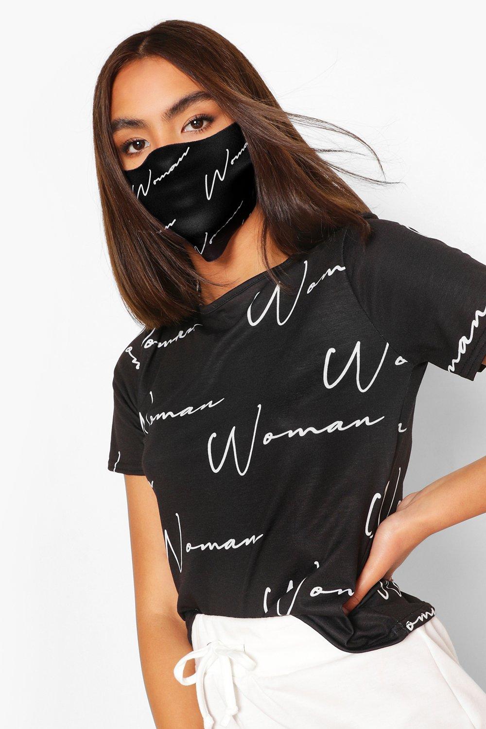 Download Woman Fashion Face Mask Boohoo Uk PSD Mockup Templates