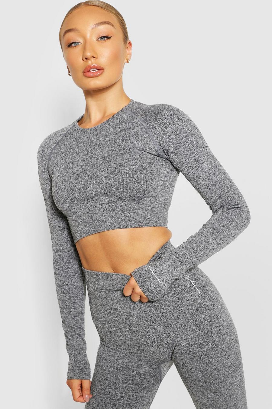Women's Ribbed Seamless Long Sleeve Gym Top