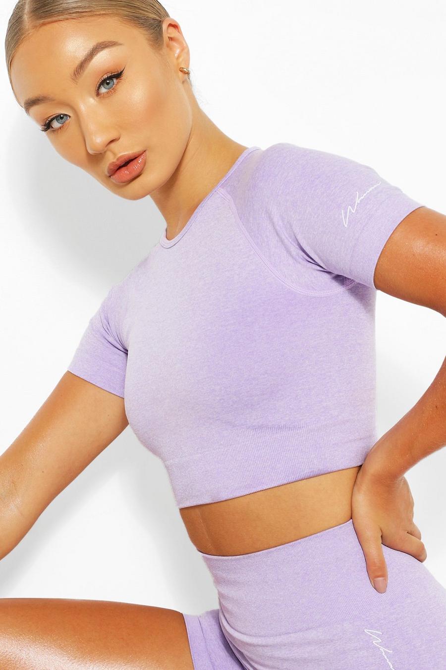 Purple Seamless Gym Crop Top