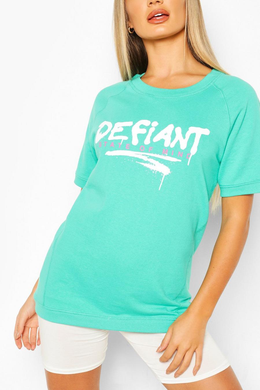 Oversized-Sweatshirt mit „Defiant“-Slogan image number 1