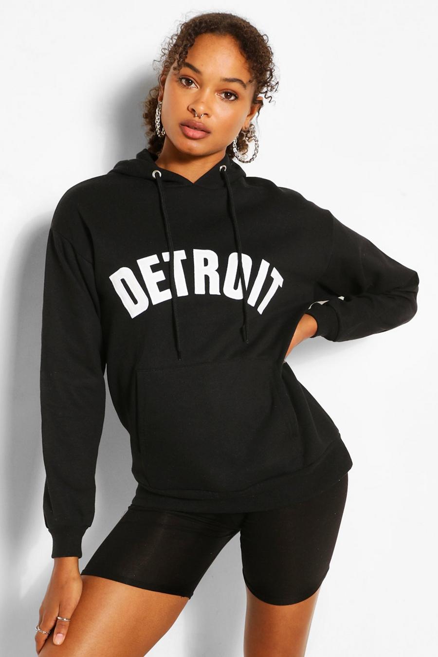 "Detroit" Oversize hoodie med applikation image number 1