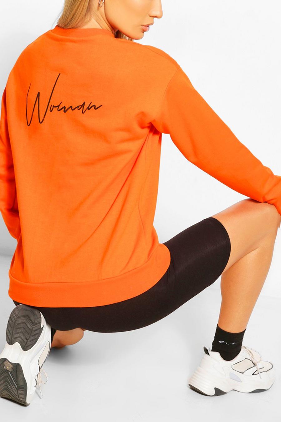 Woman Script Sweatshirt med tryck bak image number 1