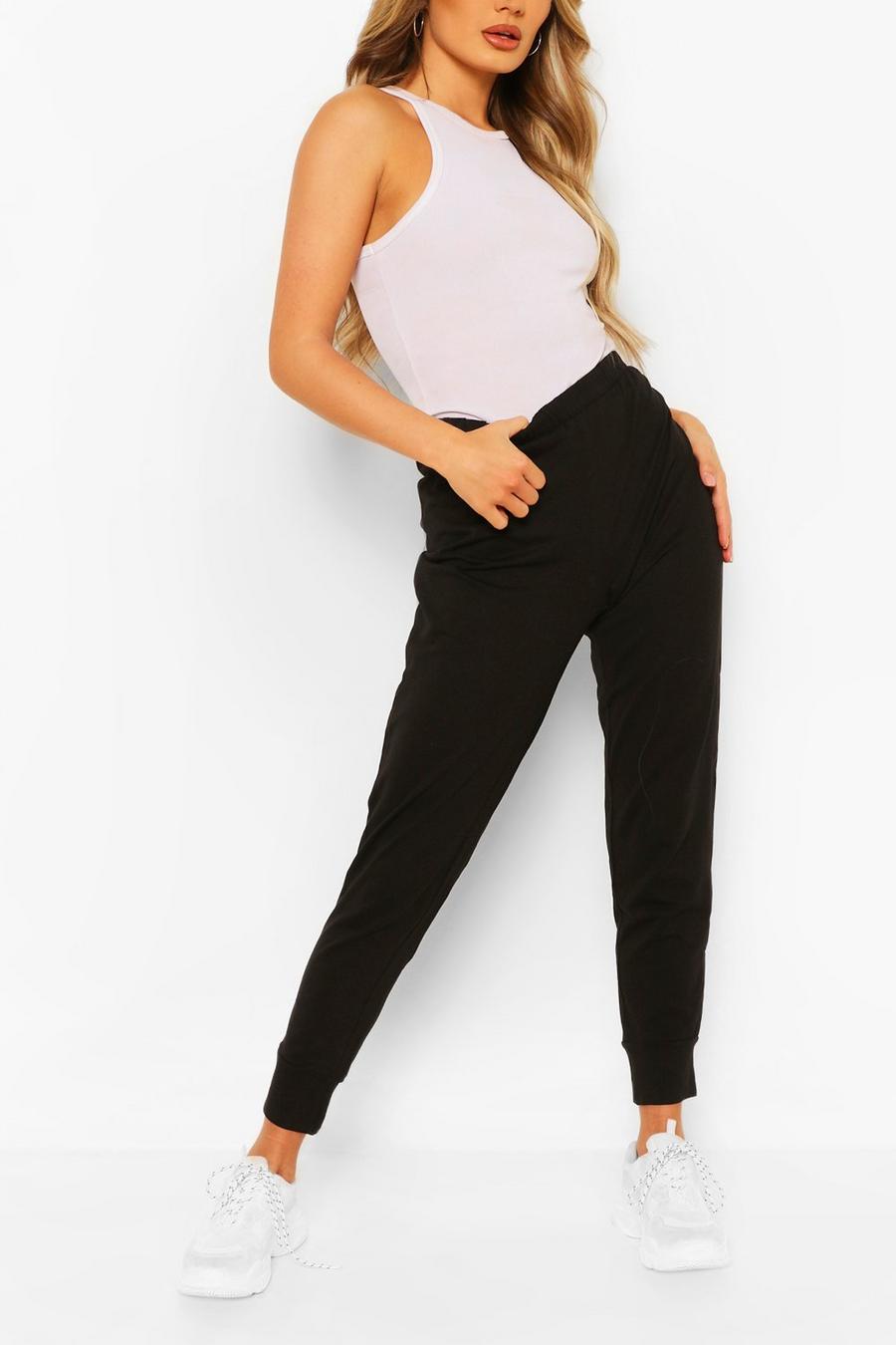 Black Basic Slim Fit Track Pants image number 1