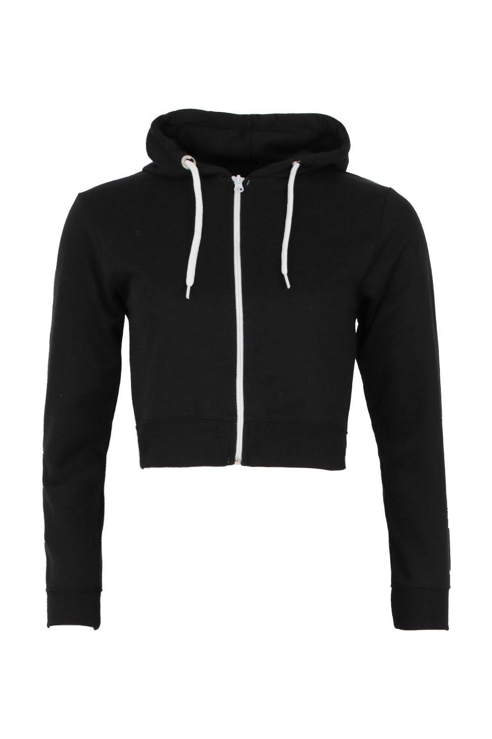 cropped zip up hoodie white