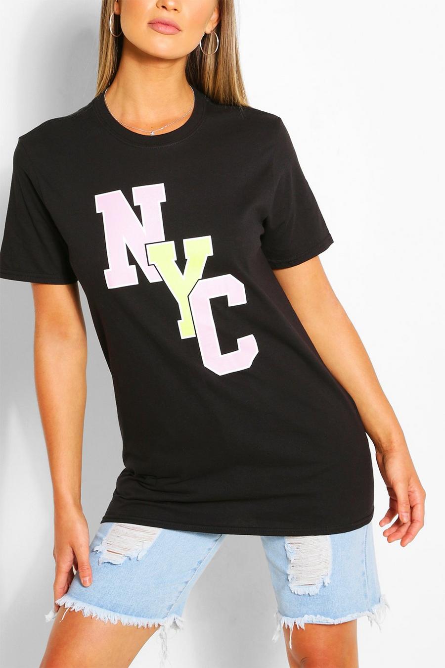 Black "NYC" T-shirt med tryck image number 1