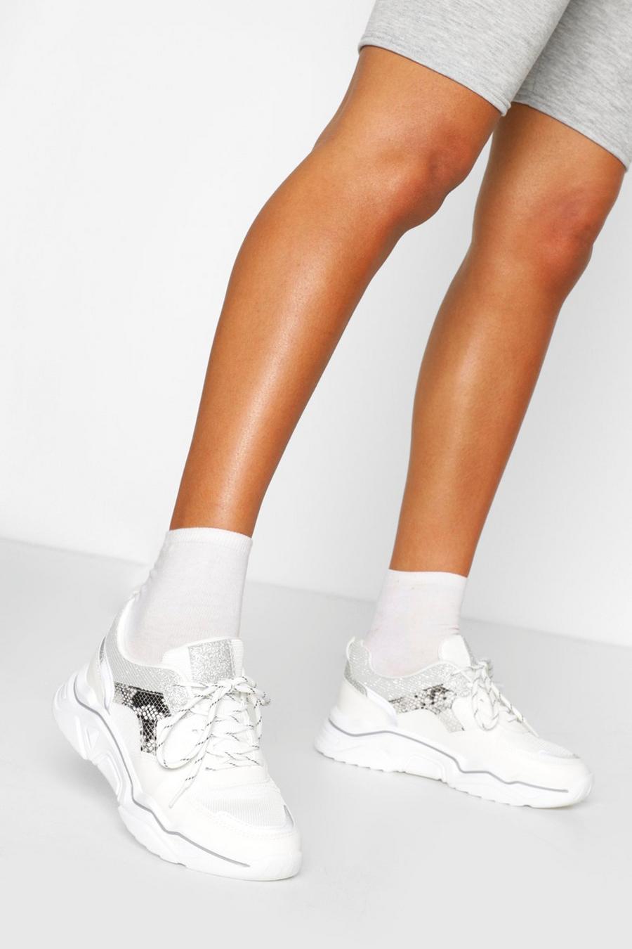 Snake Print Chunky Sole Sneakers image number 1
