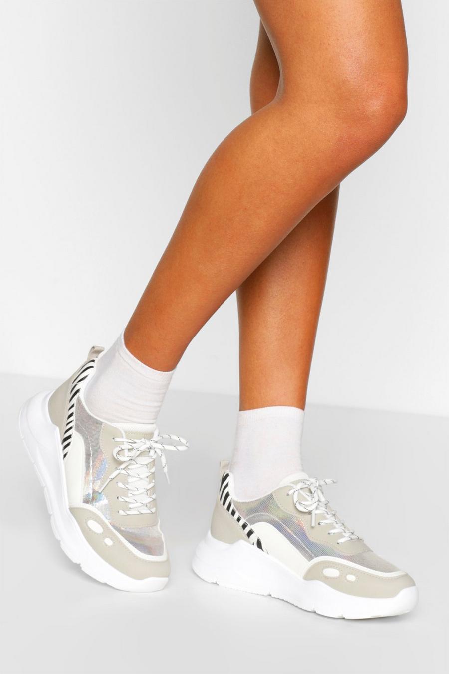 Chunky sneakers med zebramönster image number 1