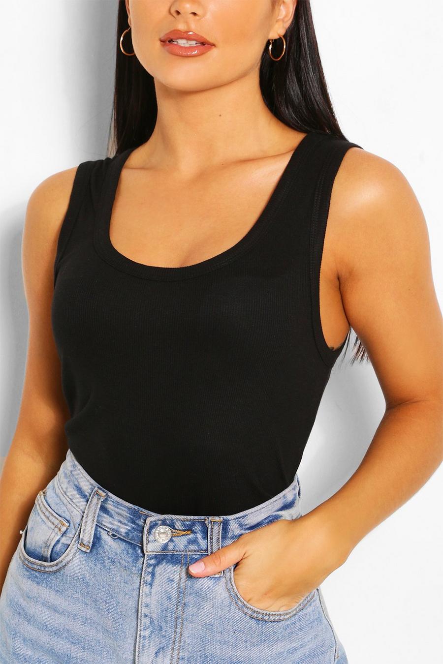 Ribbed Scoop Neck Tank Top Top image number 1