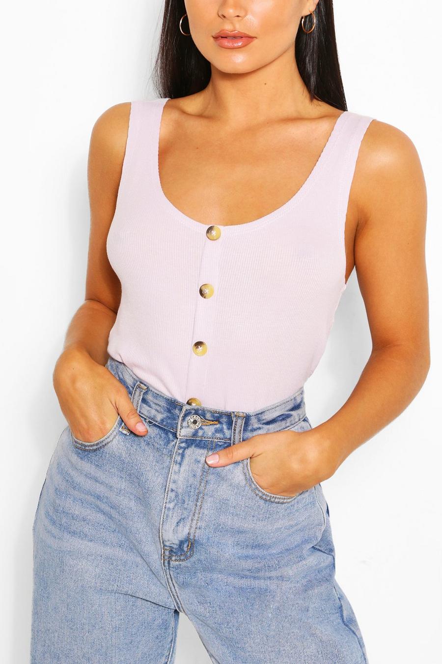 Lilac Button Front Cami Top image number 1