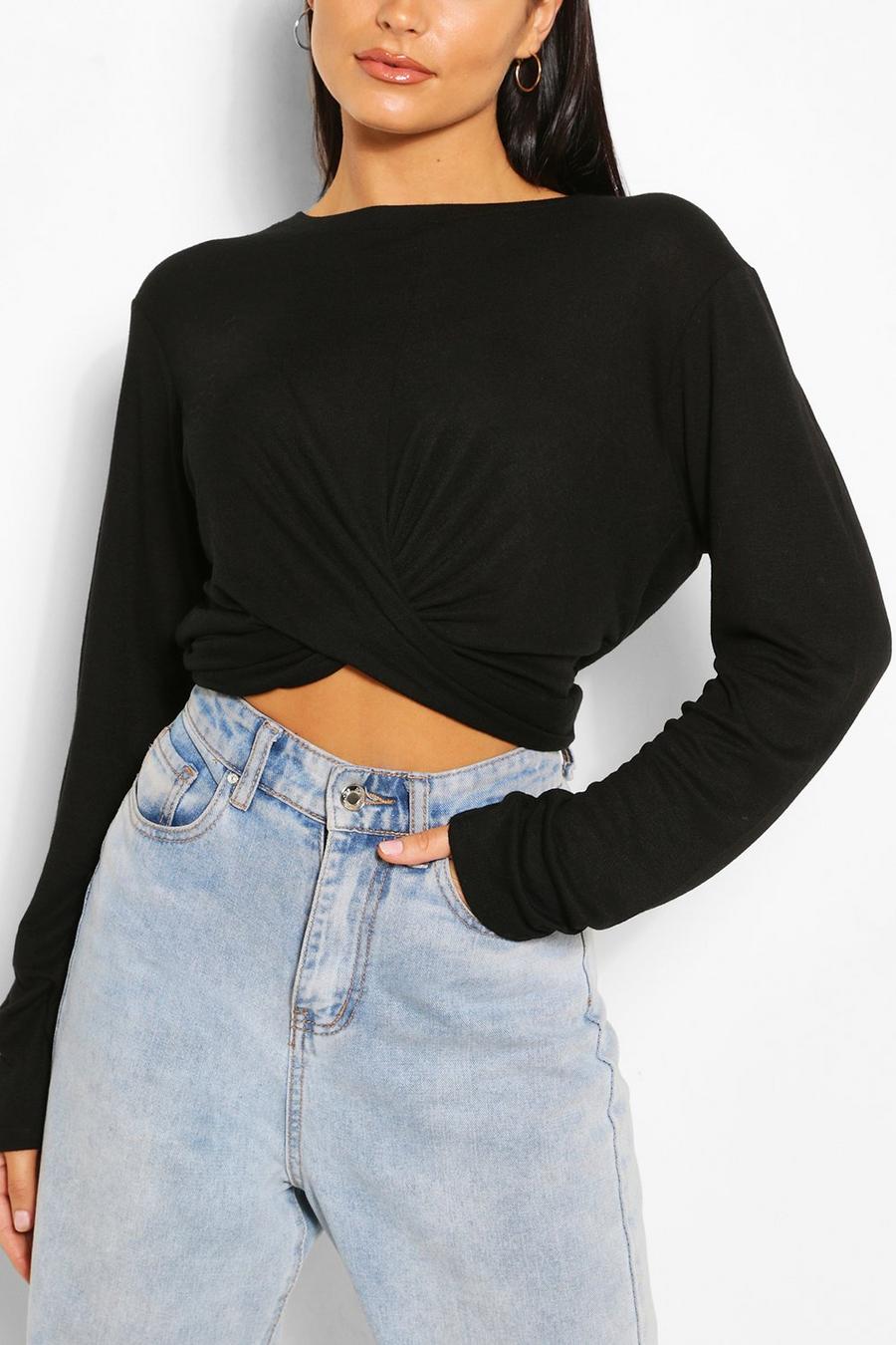 Twist Front Long Sleeve Top image number 1