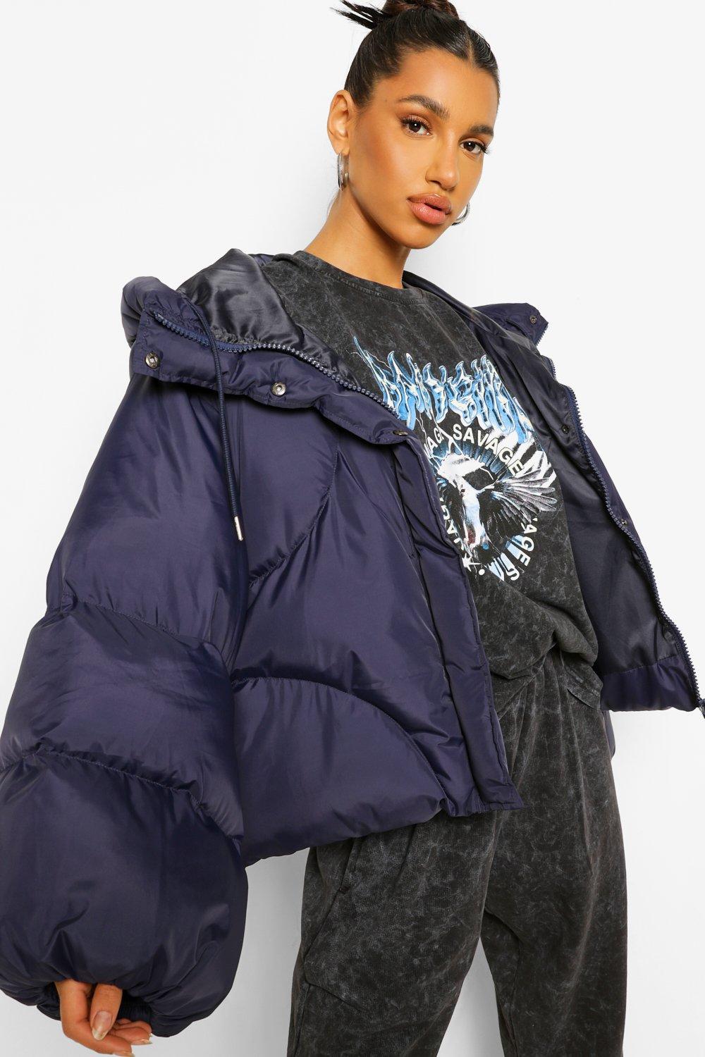 navy womens padded jacket