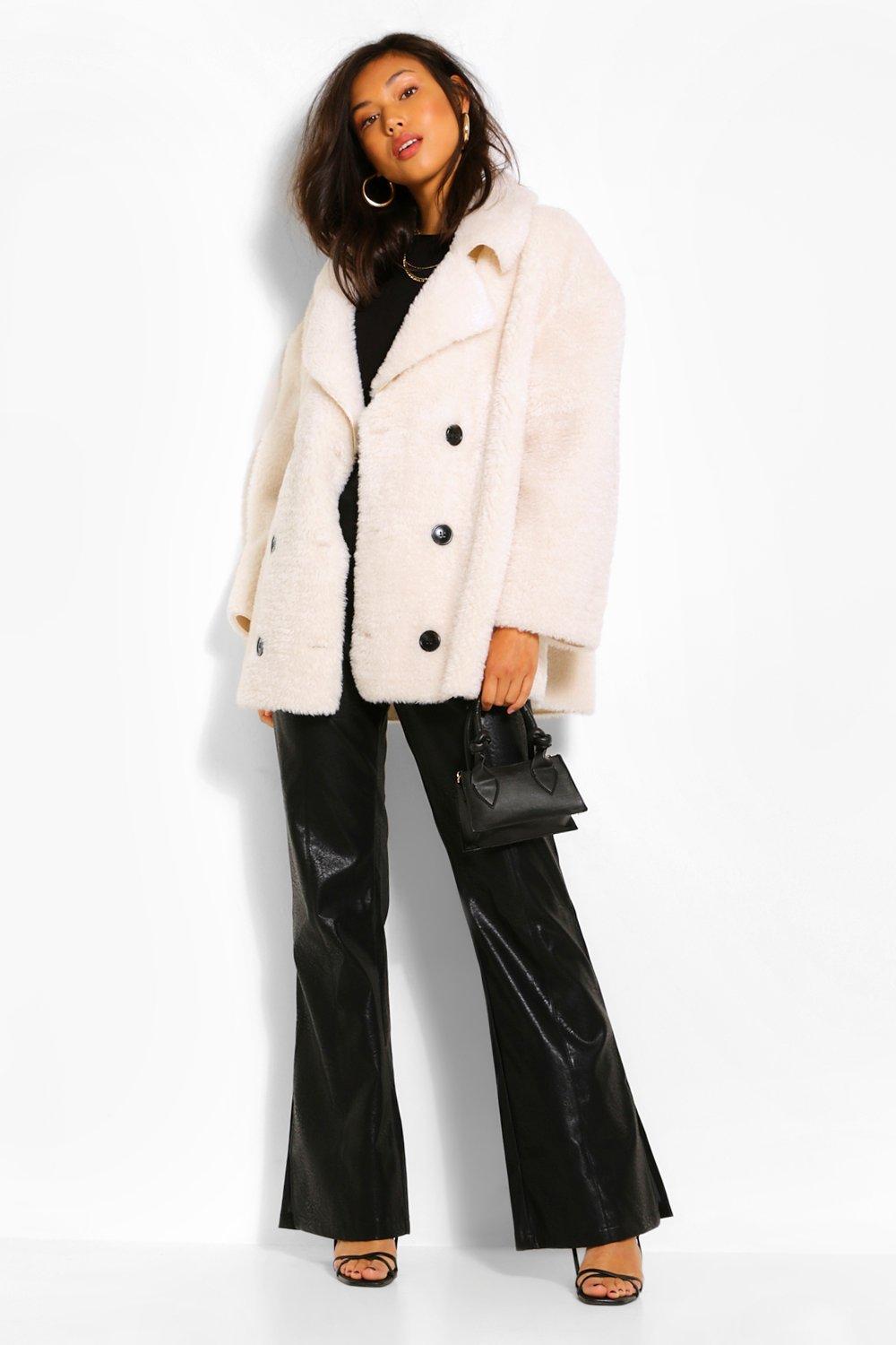 Solid kate faux fur on sale coat