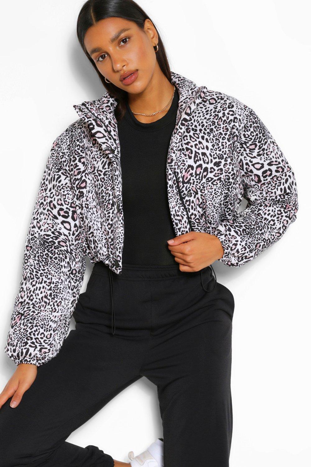 Leopard print jacket on sale boohoo