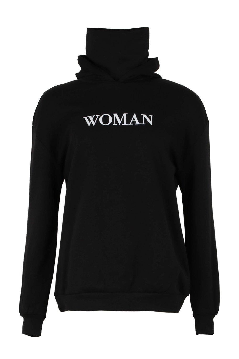 black slogan hoodie