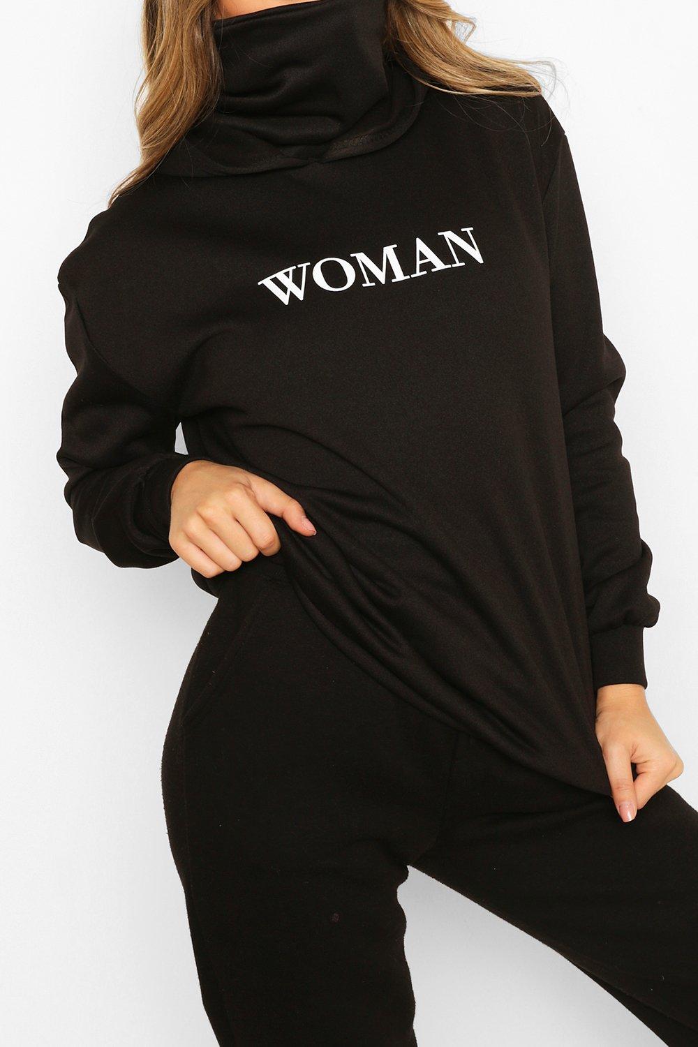 black slogan hoodie