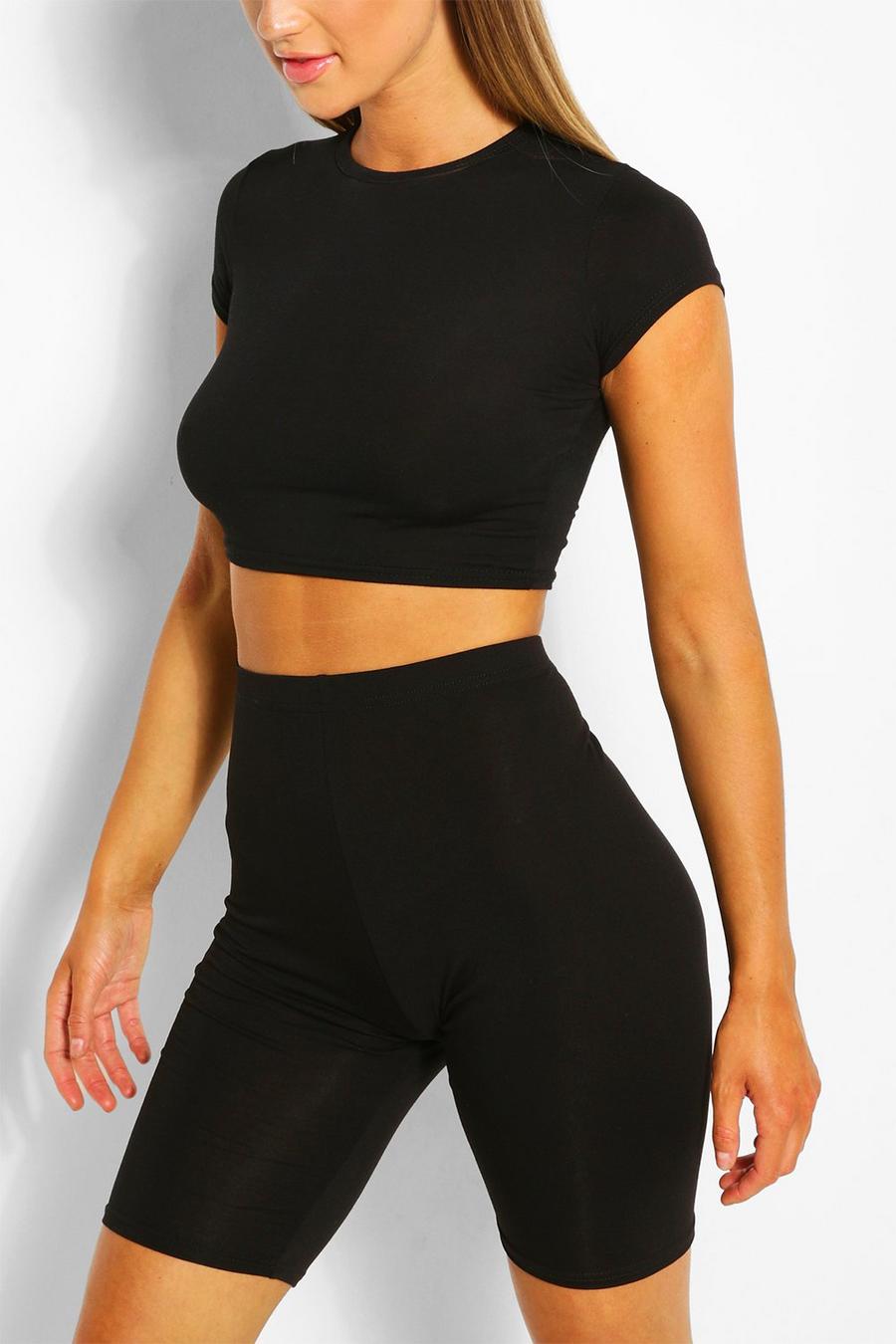 Black The Basic Longline Cycling Short image number 1