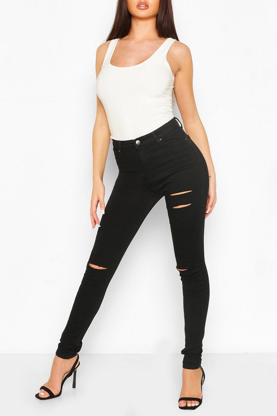 Low Rise Distressed Stretch Skinny Jean image number 1