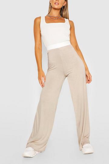 Everyday Jersey Wide Leg Trouser stone