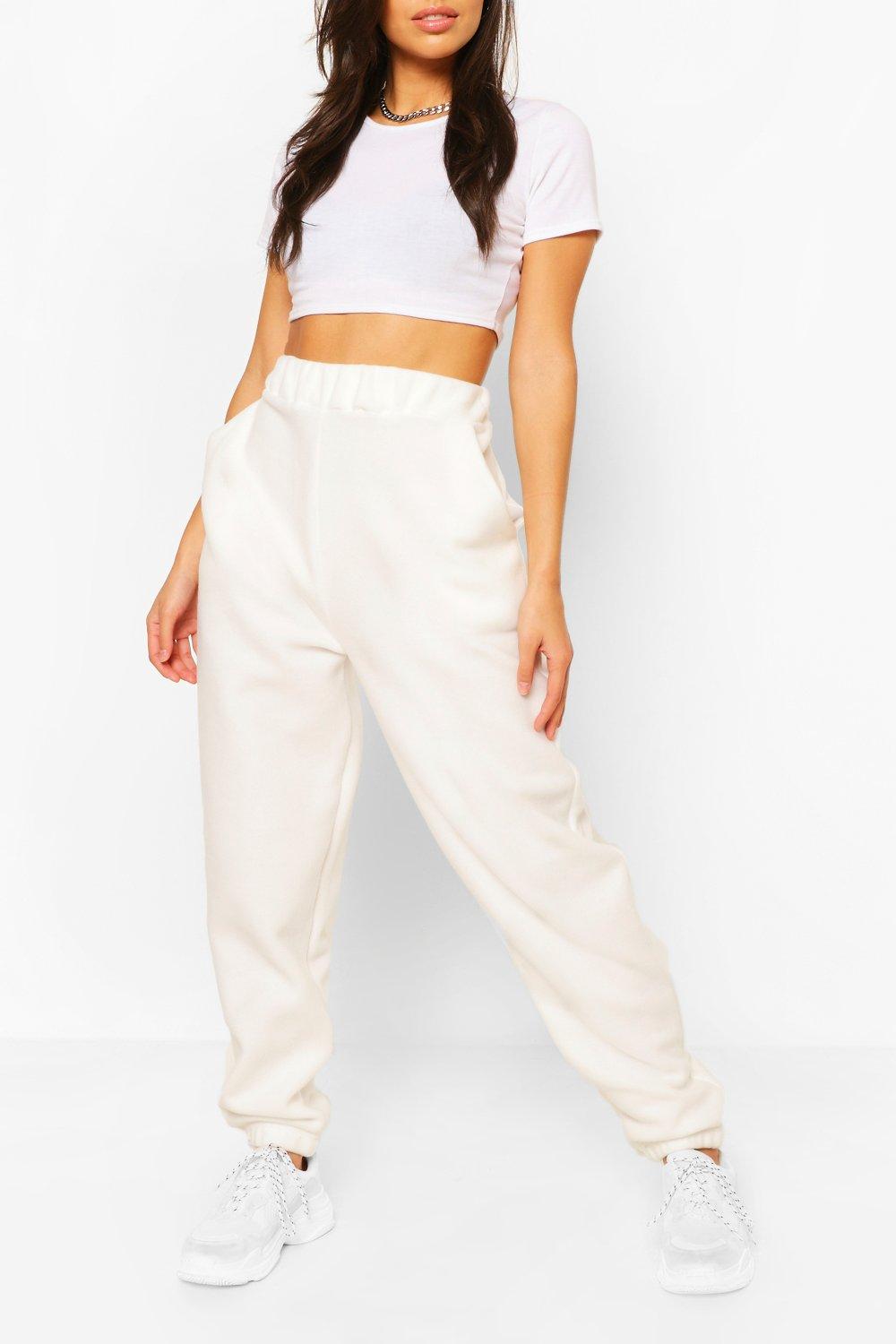 white basic joggers