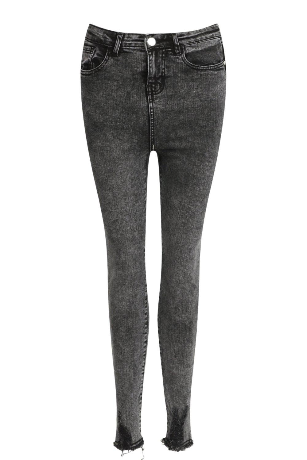 Grey frayed sale hem jeans