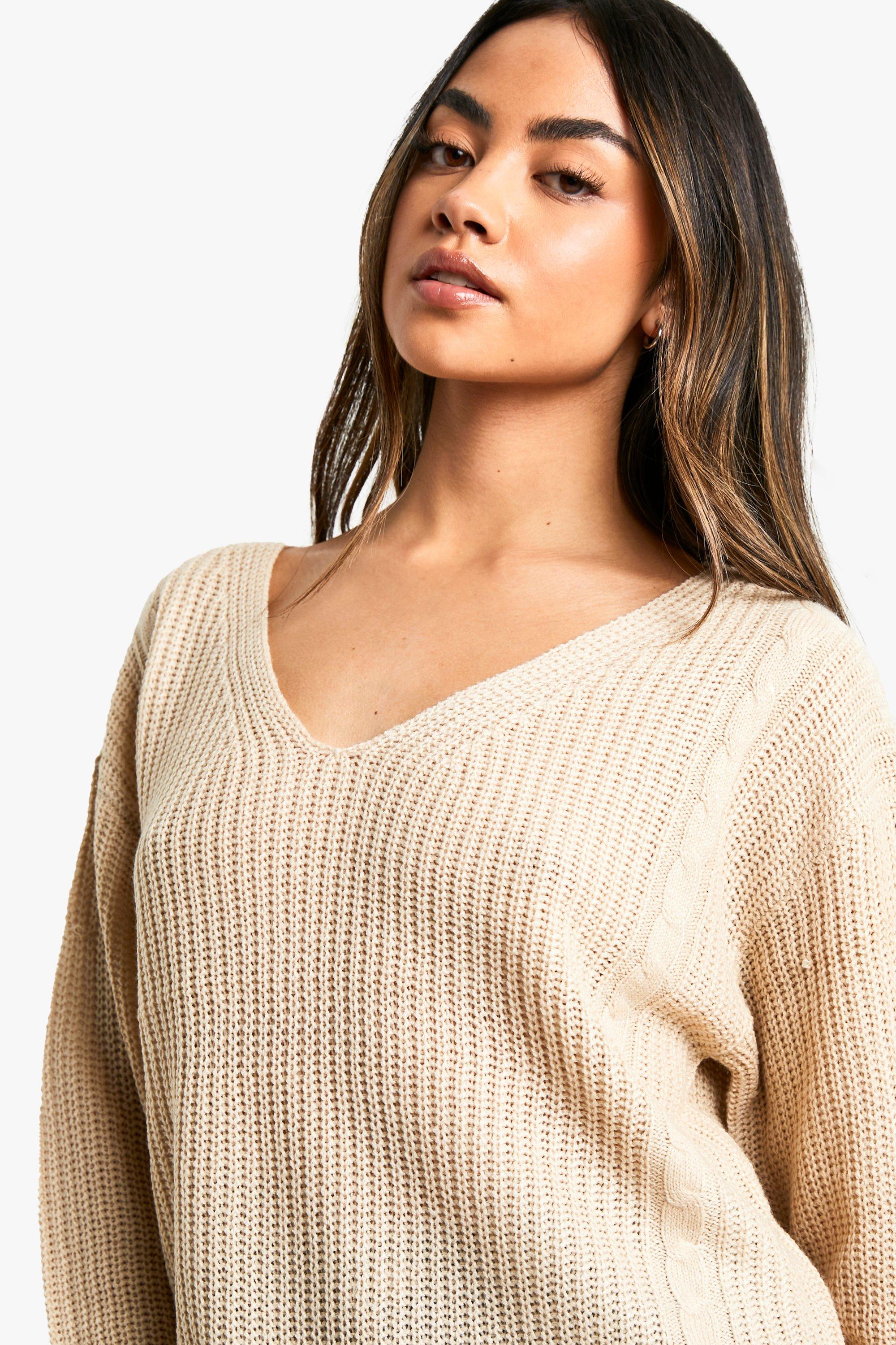 Cable Knit Oversized Sweater boohoo AU