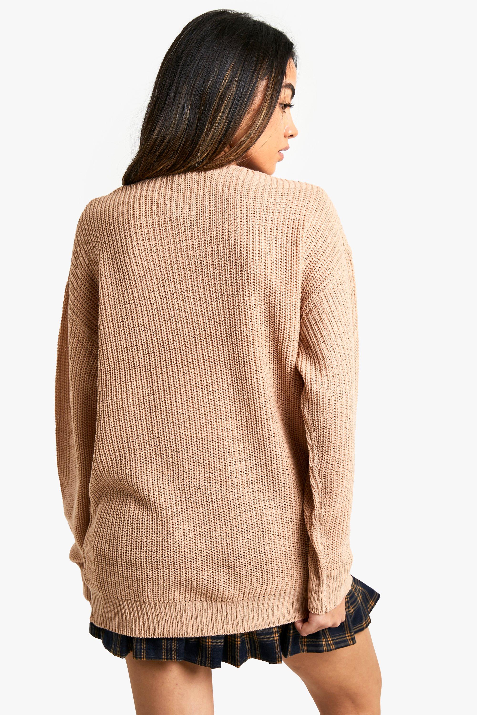 V Neck Oversized Jumper boohoo