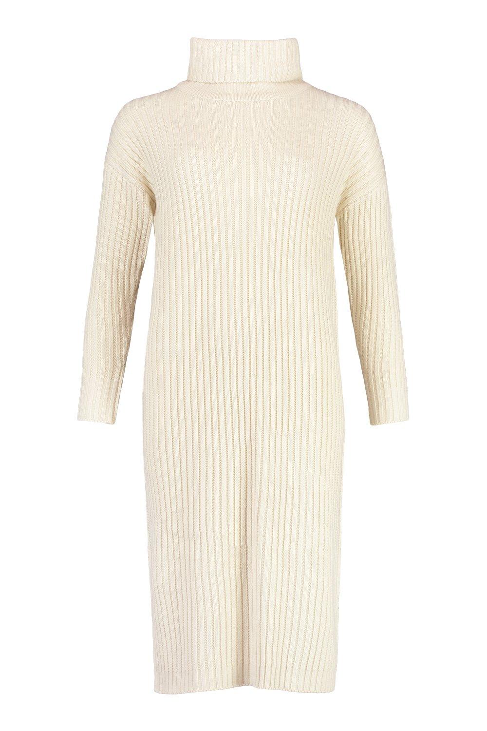 chunky roll neck jumper dress