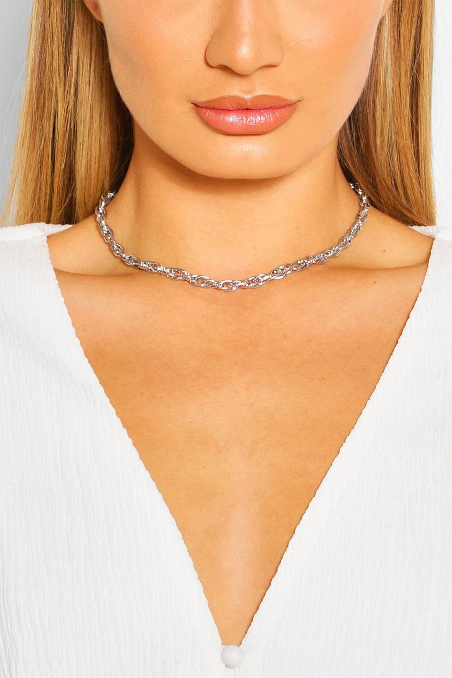 Silver Chain Detail Choker image number 1