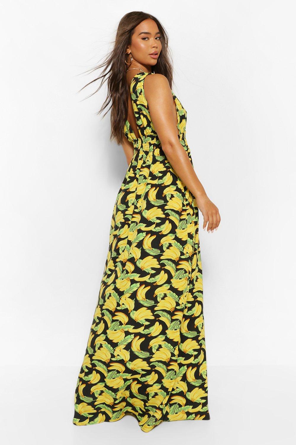 fruit print maxi dress