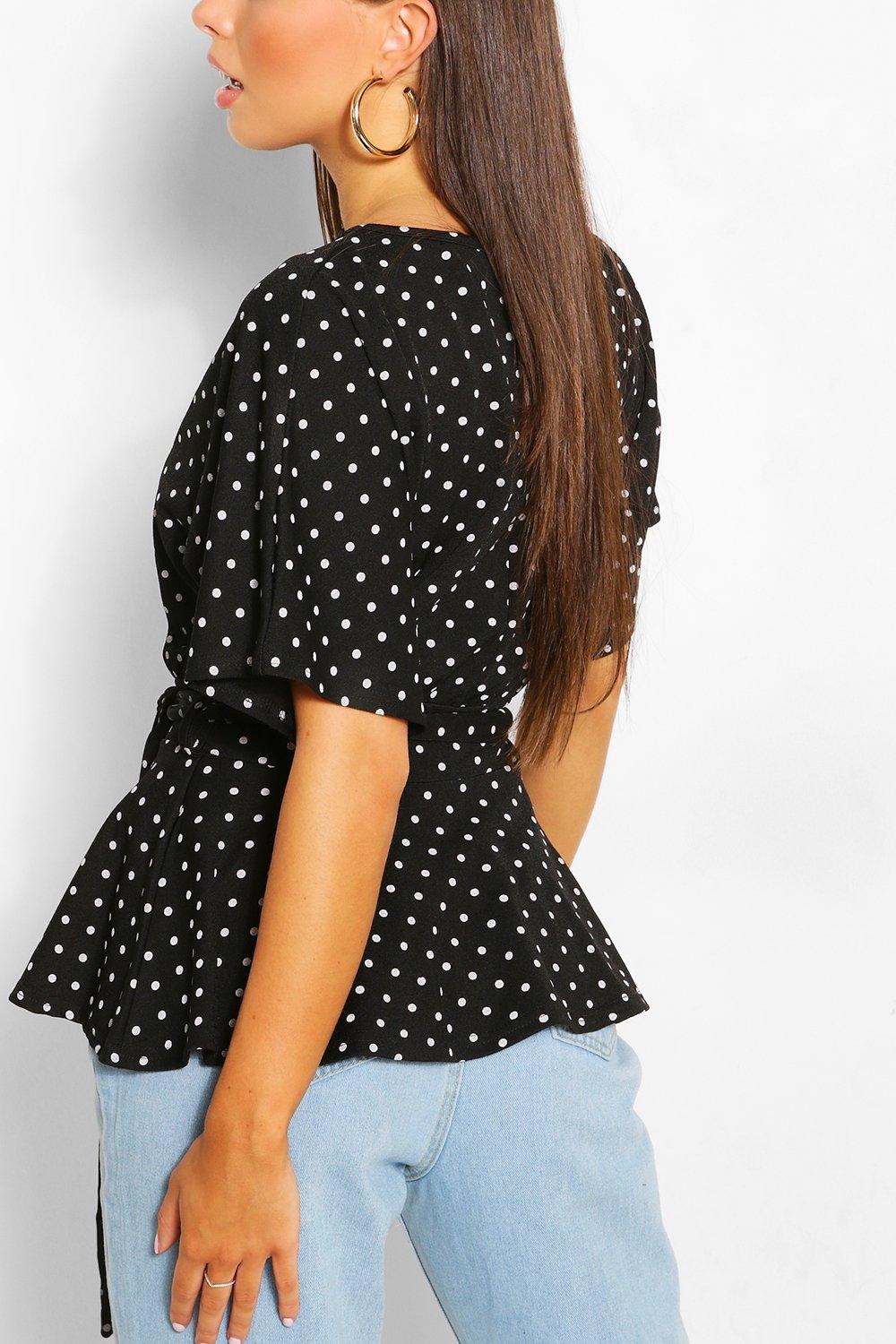 Polka dot sale peplum top