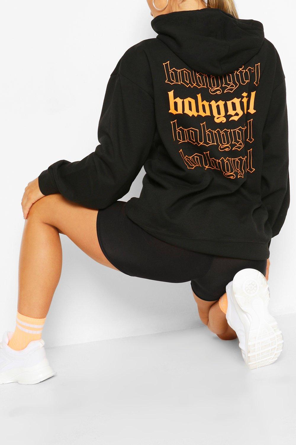 Baby girl slogan hoodie clearance