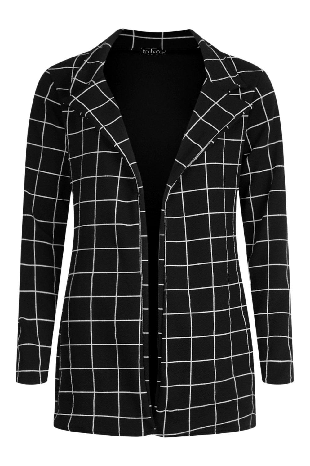 check duster blazer jacket