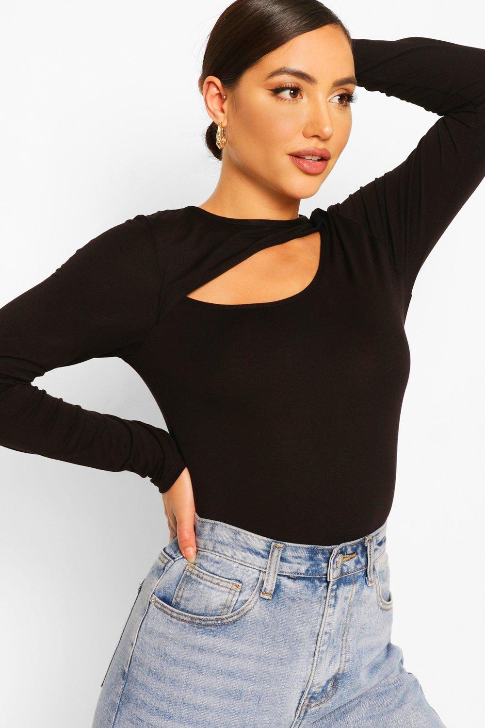 asymmetrical cut out tops