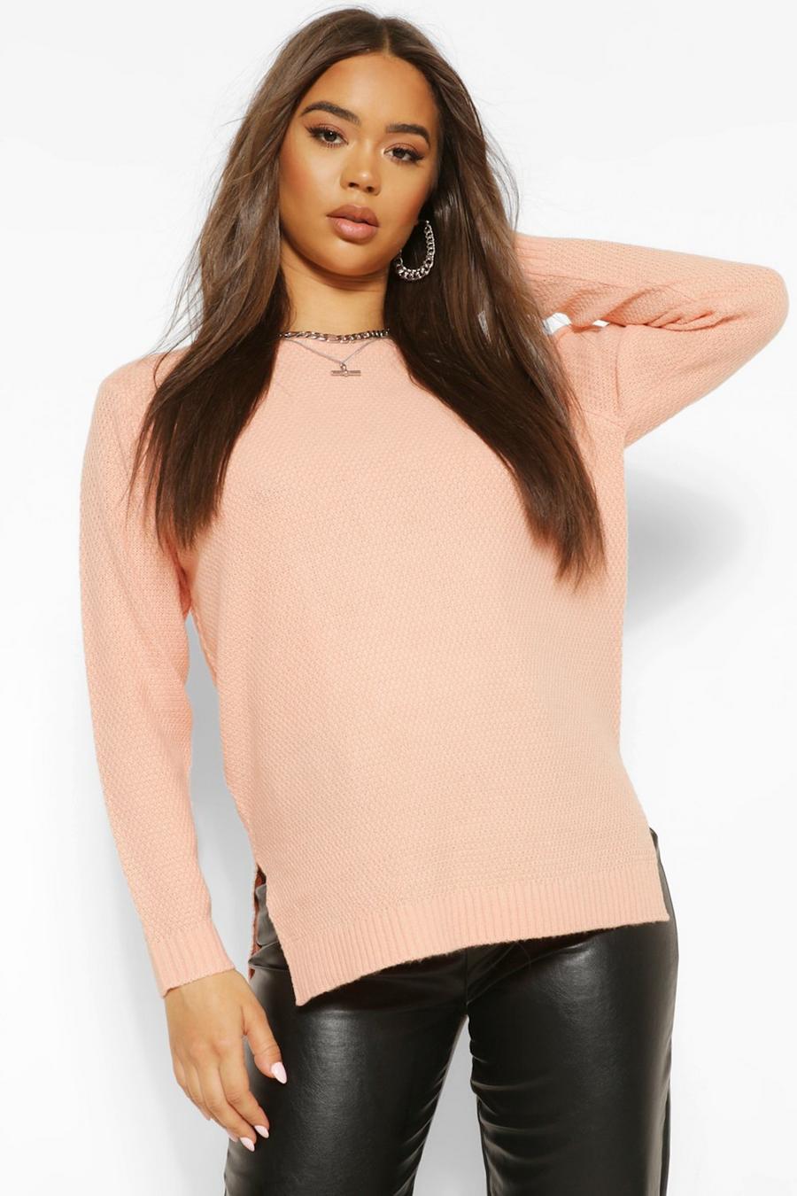 Apricot Round Neck Basic Sweater image number 1