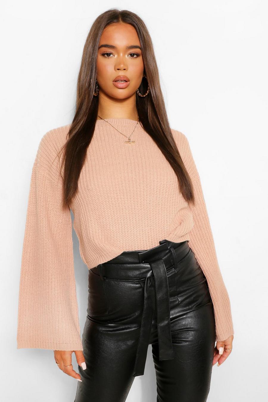 Rose Cropped Flare Sleeve Sweater image number 1