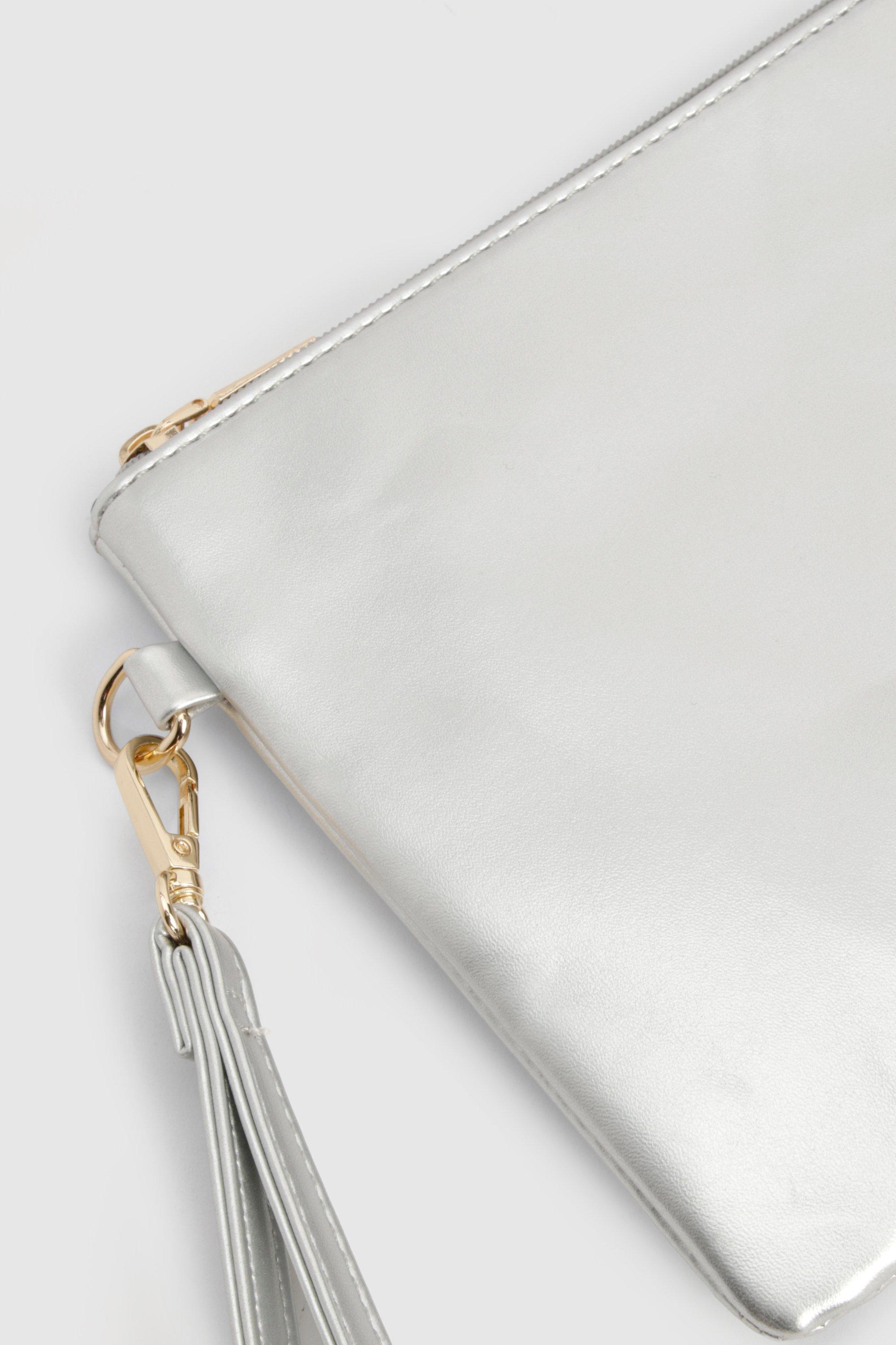 Silver dress clutch on sale bag