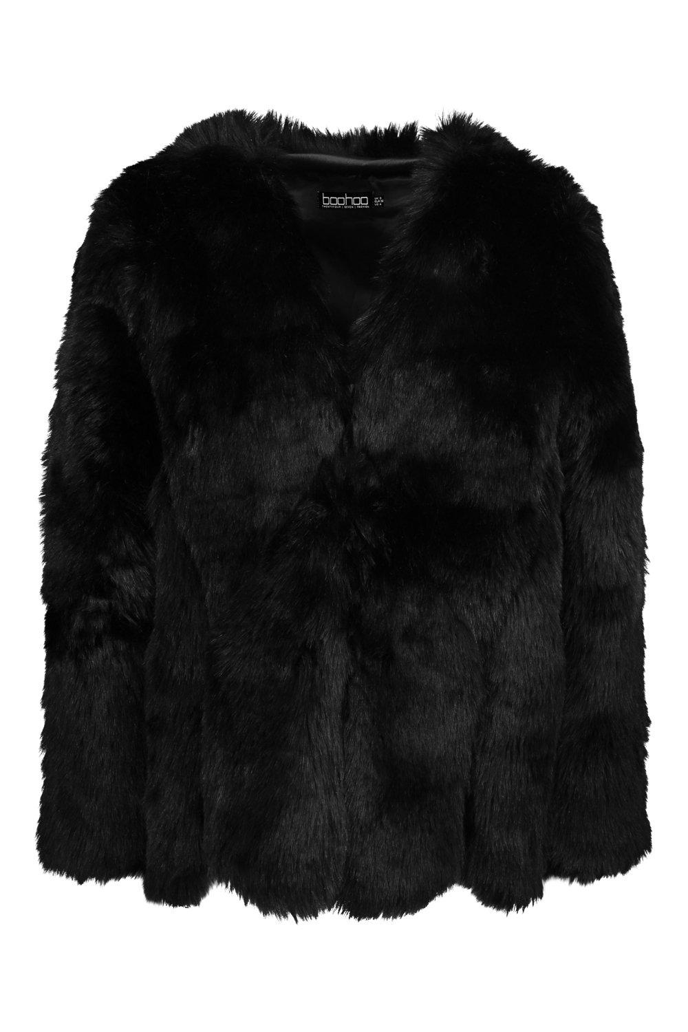 yumi faux fur collar coat