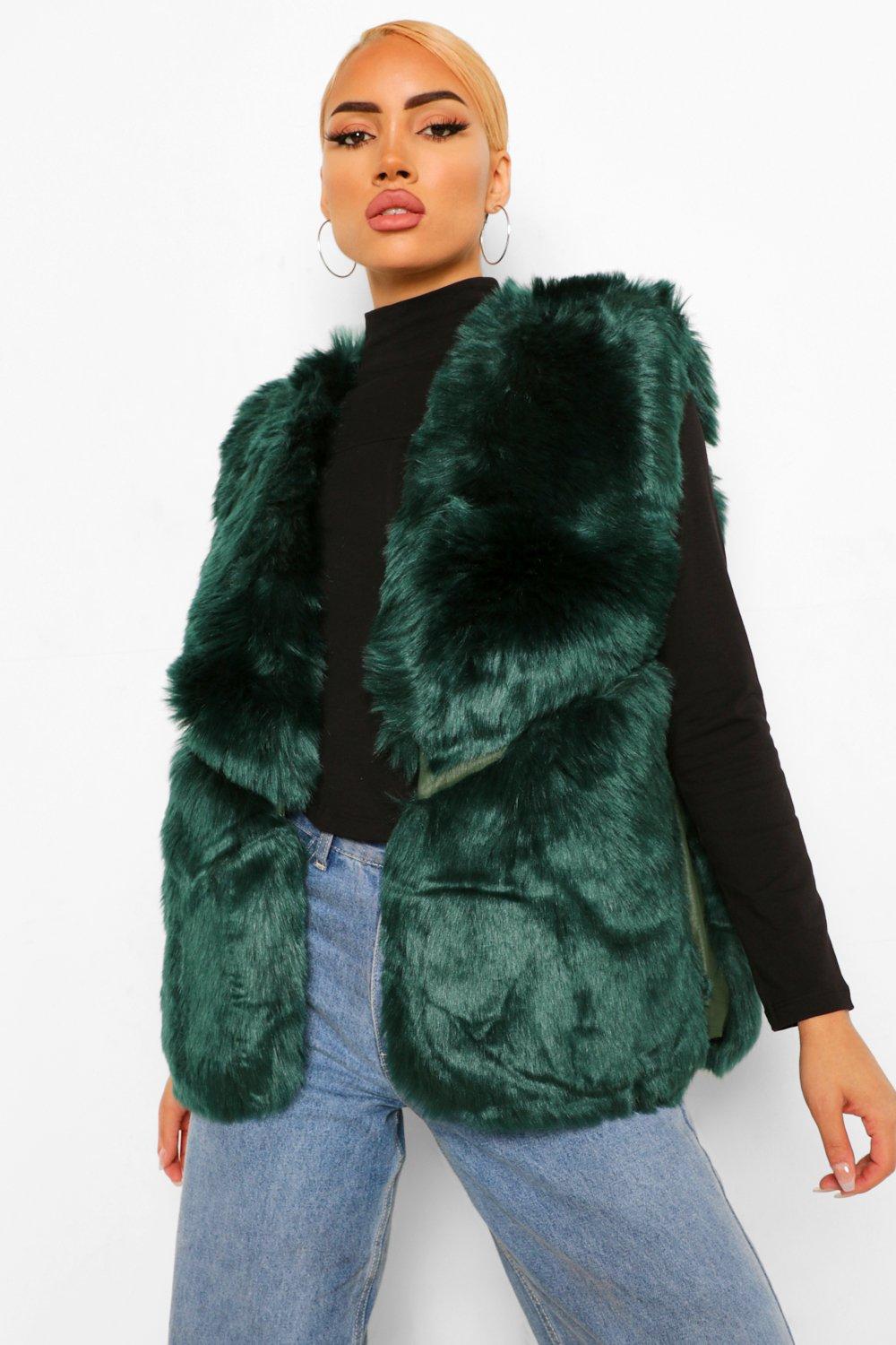 Manteau fausse discount fourrure vert emeraude