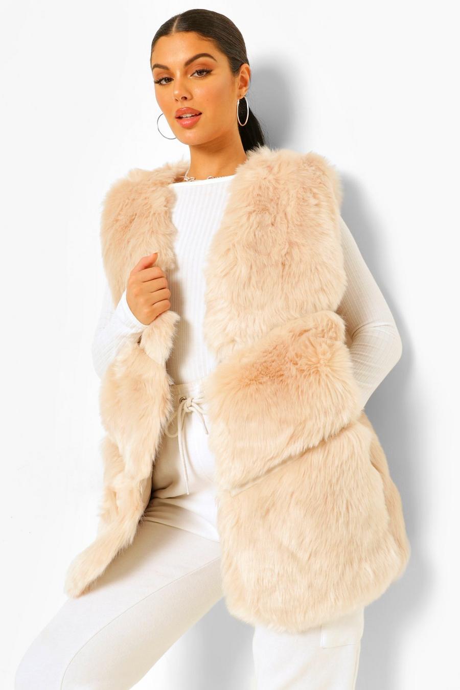 Sand Luxe Faux Fur Panelled Vest image number 1
