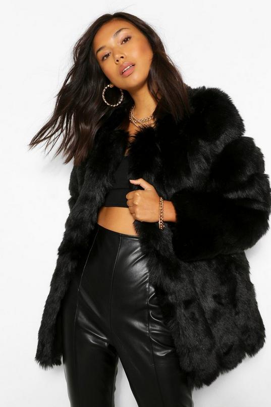 Oversized Luxe Panelled Faux Fur Coat | boohoo