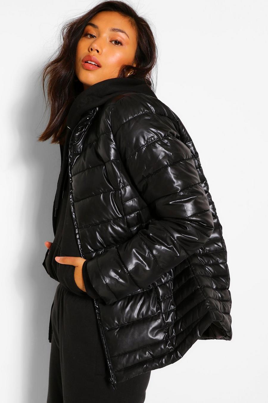 Funnel Neck Fitted Puffer Jacket image number 1